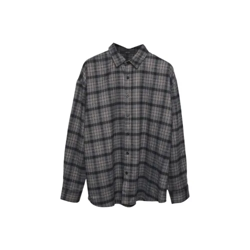 RAYSHOW Мужская рубашка в синем клетчатом узоре