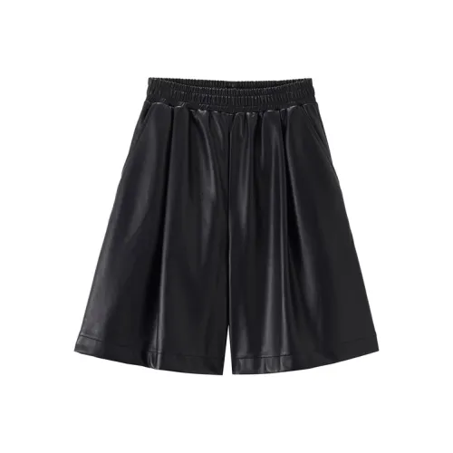 Giordano 09 Матовый Черный Женские Повседневные Шорты