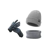 Черные полосы + Серые шапки и кепки + Шарф