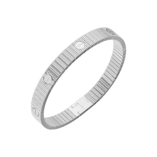 Cartier 18K White Gold Bracelets Unisex Silver Картье 18К Белое Золото Браслеты Унисекс Серебряный