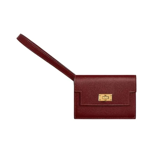 HERMES Kelly Pocket Madame Телячья кожа Кошелек Женские 55 Руж H HERMES Красный