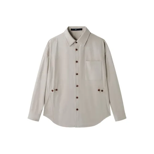 HERBEL Экрю Мужские Рубашки