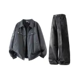 Чёрный Серый (утеплённый) + Чёрные штаны