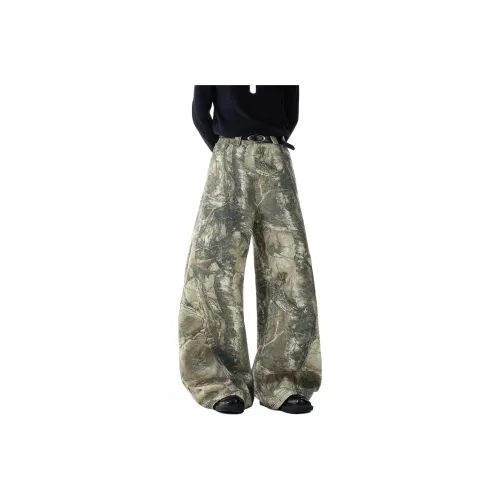 WARNING LIGHT Камуфляж Унисекс Джинсы