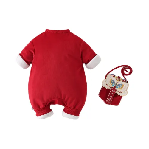 XiaoJinBu Красный Малыш Комбинезоны Ползунки