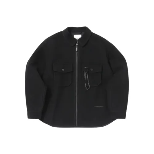 And Wander FW25 Шерсть Shaggy Zip Куртка Куртки Пальто Унисекс