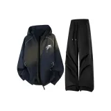 Темно-синий синий топ + черные штаны