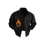 Премиум Черный Осенний Зимний Хлопковый пуховик