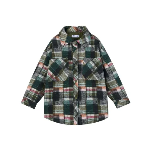 E.I Желтый Зеленый Коричневый Kids Повседневные Рубашки