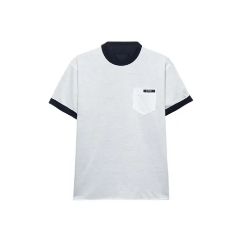 PRADA Белый Морской Синий Мужская T-Рубашка