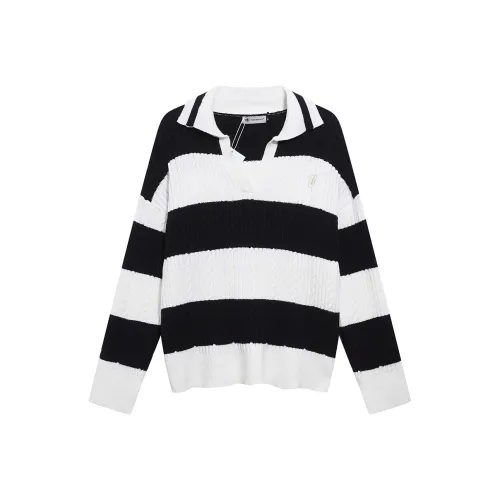 TXGN Черно-белые полосы Монохромный Женский Трикотаж