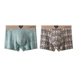 [Винтаж Этнический Стиль] Серый Зеленый С принтом - Светлый Абрикос С принтом (2 упаковки)