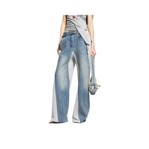 SAMUEL GUI YANG Blue Women's Jeans SAMUEL GUI YANG Синий Женские Джинсы