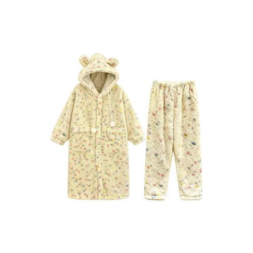 QIAOYUN Пижамный халат комплект женский