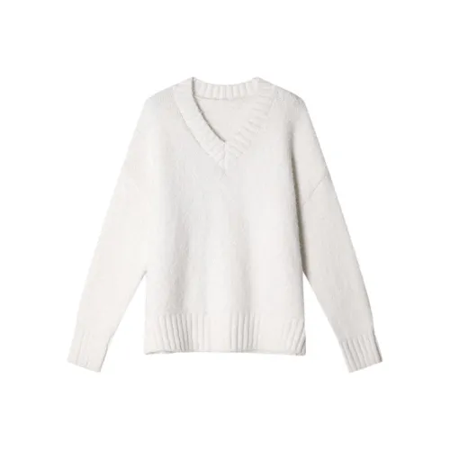 MDEHT Белый Свитер Женские Трикотаж