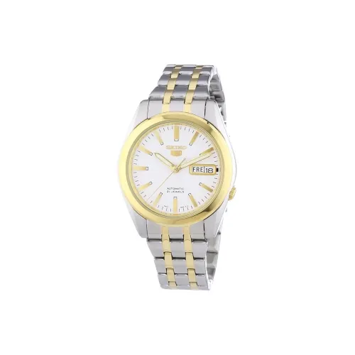 SEIKO Seiko5 Автоматический Механический Механизм Нержавеющая Сталь Ремешок Часы 38 мм Мужские Часы Белый Циферблат