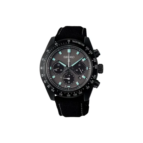 SEIKO Prospe Solar Кварцевый механизм кожа нейлоновый ремешок часы 41,4 мм черный циферблат мужские часы