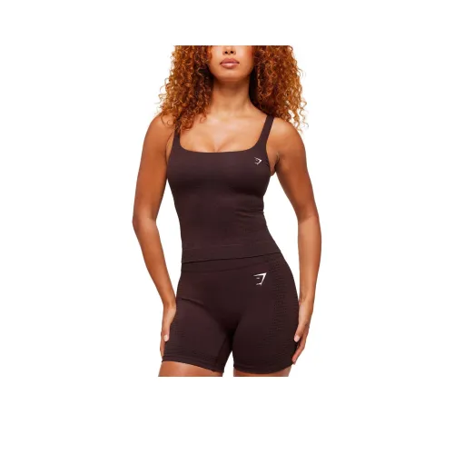 GYMSHARK Темный каштановый Mal Женские спортивные майки без рукавов