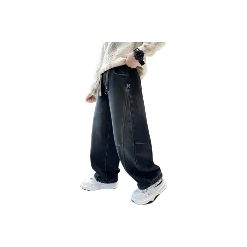 ЮЙЧЖАОЛИНЬ Синий Серый Флис С подкладкой CcH81600 Школьные Джинсы