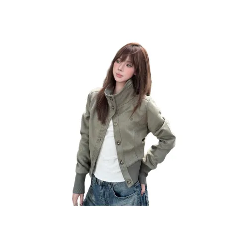 MDEHT Темно-зеленые женские куртки