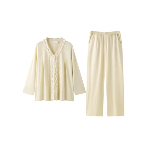 MEONSILL Весенний и Осенний комплект пижам для женщин 2 предмета абрикосовый