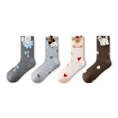 PRIMEET Носки Crew Женские упаковка из 4 пар