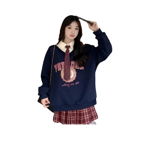 MDEHT Темно-синие женские свитшоты