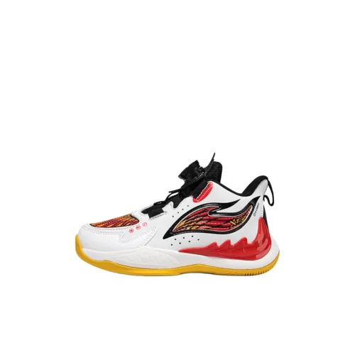 XTEP противоскользящие амортизаторы с устойчивостью к истиранию MID топ баскетбольные кроссовки белый и красный детские