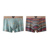 [Винтаж Этнический Стиль] Серый Зеленый С принтом - Королевский Синий С принтом (2 упаковки)