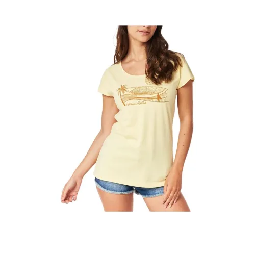 RIP CURL Светло-желтые Женские T-рубашки