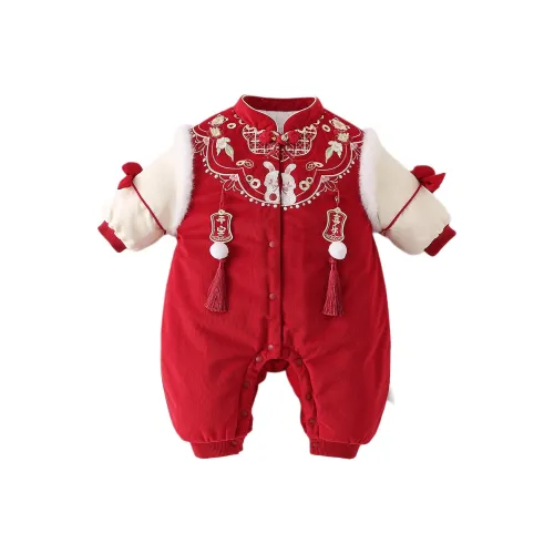 XiaoJinBu Красный Малыш Комбинезоны Ползунки