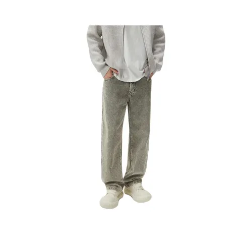 CHAORENBANG Хаки Белый Мужской Джинсы
