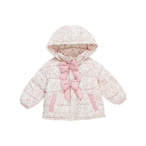 RHOBESAM Chubby Ding Floral Cotton Down Jacket Pink Детские дошкольные утеплённые куртки