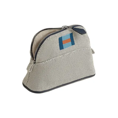 HERMES BolideCasaque 100% хлопок Путешествие Сумка для хранения Мини Женский Океанский синий и Бежевый