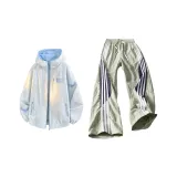 Комплект одежды (Светло-синий топ + Зеленые штаны)