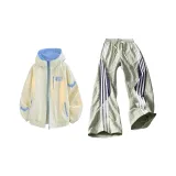 Комплект одежды (Светло-желтый топ + Серые штаны)