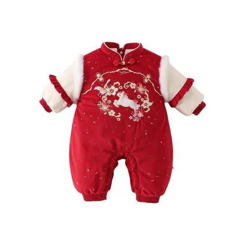 XiaoJinBu Красный Малыш Комбинезоны Ползунки