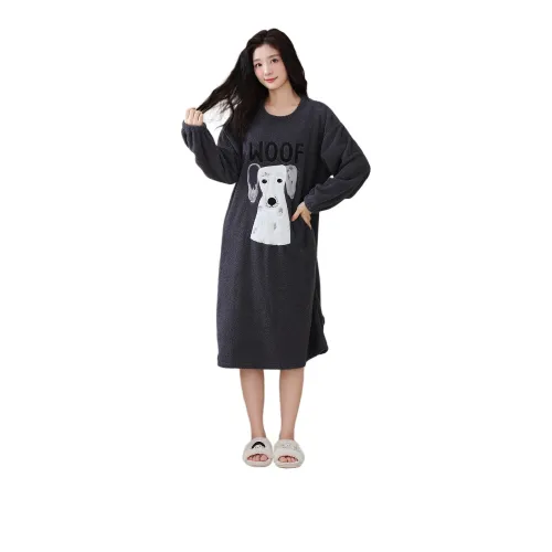 Cotton Gene Черные Женские Ночные сорочки