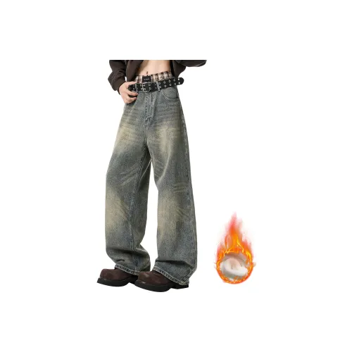 MARK WAFFLE Винтажный синий [на флисе] Унисекс Джинсы