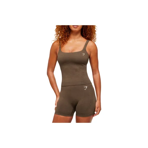 GYMSHARK Эспрессо Грязный Серый Камень Женские Майки для Йоги