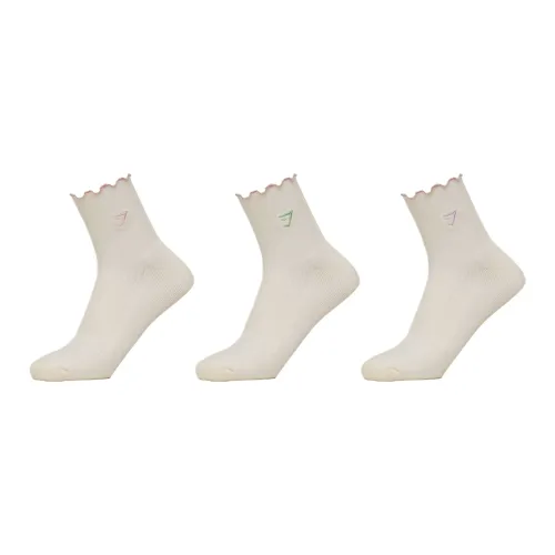 GYMSHARK Рекомендуемый вес Doodle Graphic Frill Midi 3 упаковки носки до щиколотки Женские 3 шт