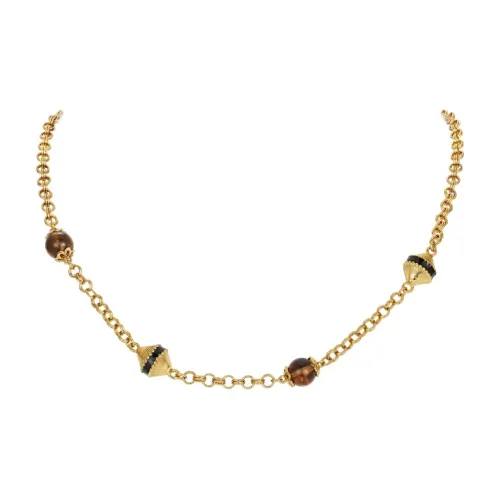 Retro Chic Brass Gold Plated Инкрустированный Цветная глазурь Рыцарь Ожерелье Унисекс