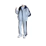 Серый Белый (Пальто + Штаны) Утеплённый