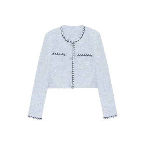 MDEHT Светло-синий Женский Короткий Пальто