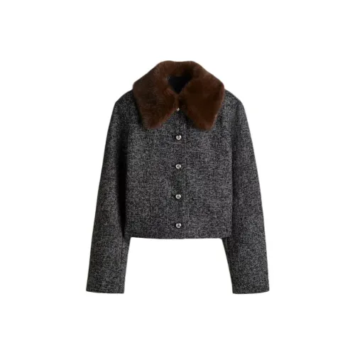 H M Черный Смешанный Цвет Женский Куртки