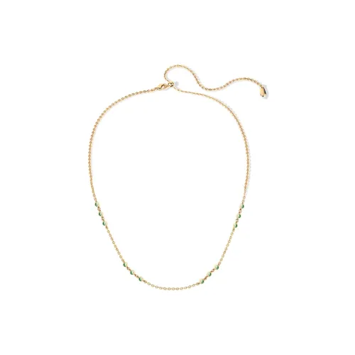 Retro Chic Brass Gold Plated с Зеленым Nano Камнем Деревом OF Life Ожерелье Женское