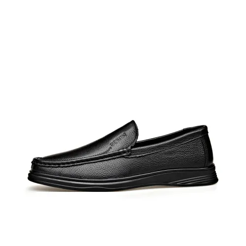 PT'SON Slip-On Кожаные туфли Мужские Черные