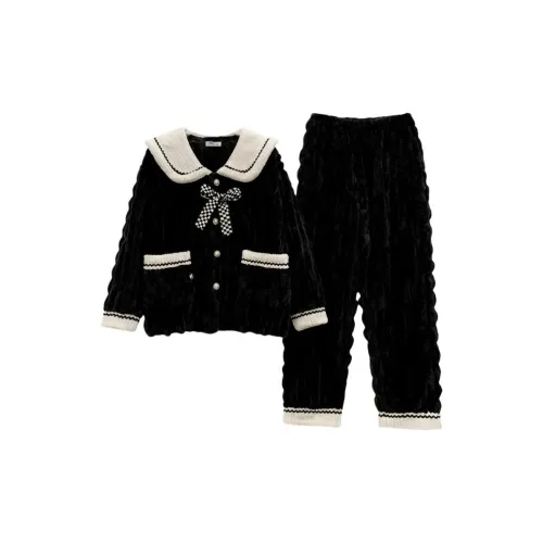 Daiyindie Осенние и зимние пижамы для женщин утолщенные и с флисовой подкладкой термическая домашняя одежда