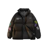 Чёрный хлопковый пуховик