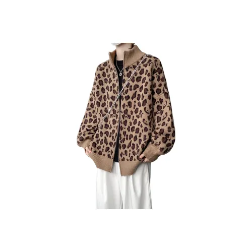 KSEK Кофейный леопард с принтом Унисекс Трикотаж